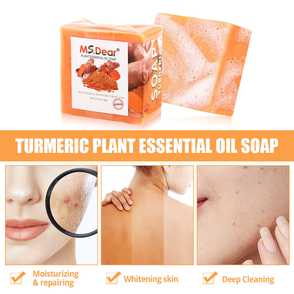 2× Turmeric Soap Skin Whitening Dark Spots Lightening Acne Brightening Turmeric